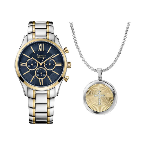 Men's Two-Tone Bracelet Watch 43mm Gift Set