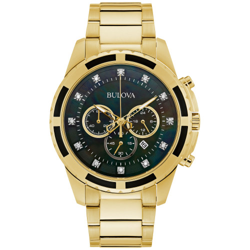 Men's Chronograph Diamond (1/20 ct. t.w.) Gold-Tone Stainless Steel Bracelet Watch 44mm