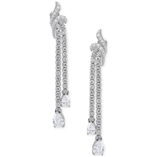 Cubic Zirconia Dangle Drop Earrings in Sterling Silver