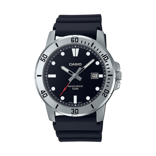 Men's Three-Hand Black Resin Watch 45mm, MTPVD01-1EV
