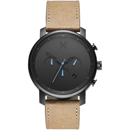 Men's Chrono Sandstone Leather Strap Watch 45mm