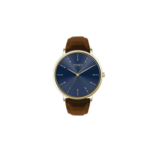 Men's Brown genuine leather Strap Watch 44mm