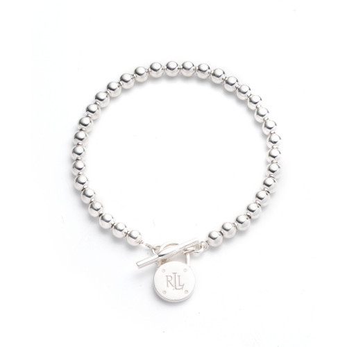 Polished Bead Toggle Bracelet in Sterling Silver