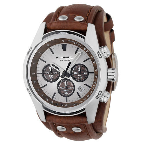 Men's Decker Brown Leather Strap Watch CH2565