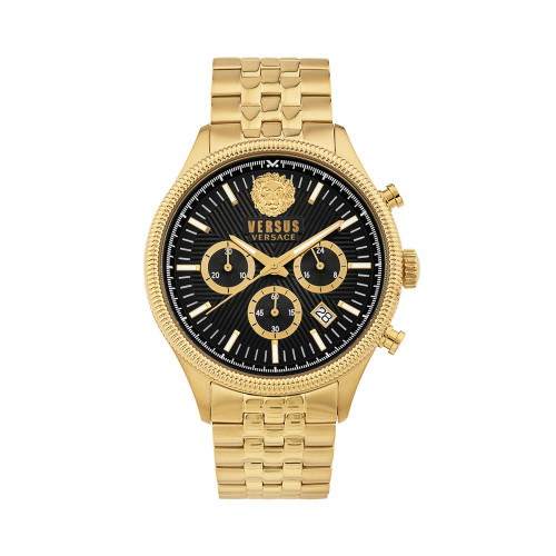 Men's Chronograph Date Quartz Colonne Gold-Tone Stainless Steel Bracelet 44mm