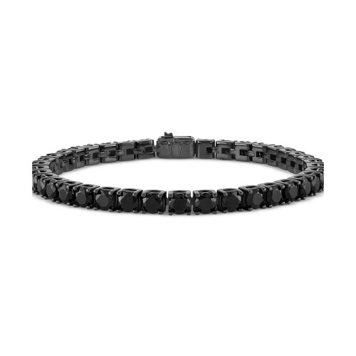 Men's Icon Black Spinel (1/10 ct. t.w.) Tennis Bracelet in Sterling Silver