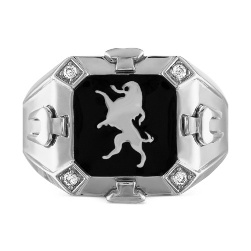 Men's Crest of Bohemia Diamond (1/20 ct. t.w.) Ring in Sterling Silver