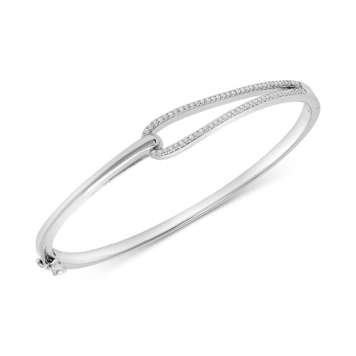 Diamond Loop Bangle Bracelet (1/5 ct. t.w.) in Sterling Silver, Created for Macy's