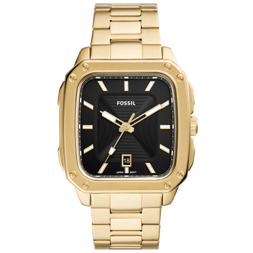 Men's Inscription Gold-Tone Stainless Steel Bracelet Watch, 42mm