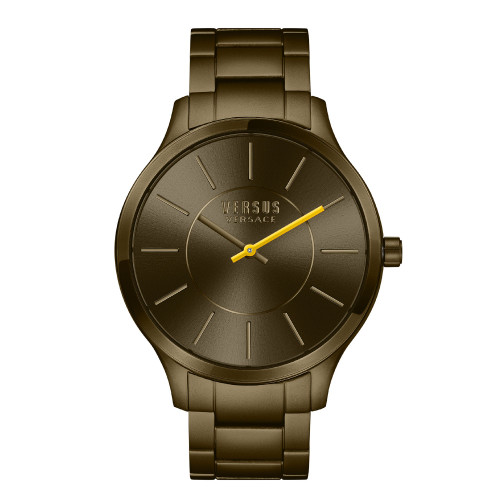 Men's Two-Hand Quartz Less Brown Aluminum Bracelet 40mm