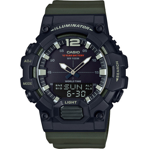 Men's Analog-Digital Green Resin Strap Watch 48.8mm