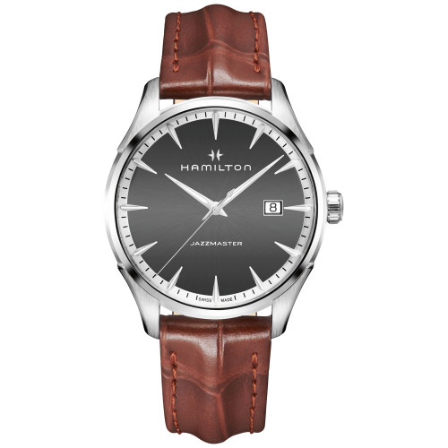 Men's Swiss Jazzmaster Light Brown Leather Strap Watch 40mm