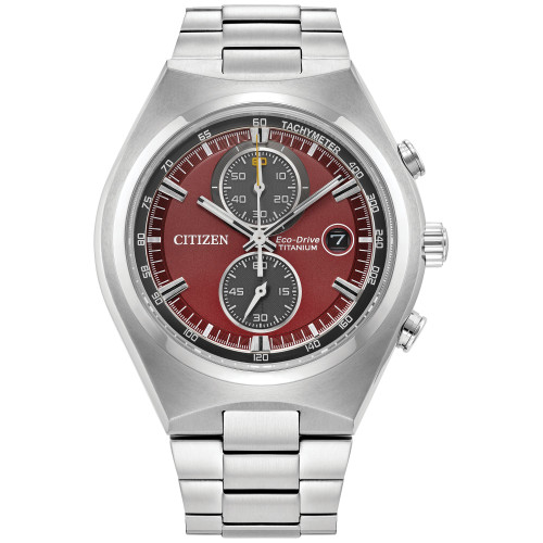 Eco-Drive Men's Chronograph Weekender Silver-Tone Titanium Bracelet Watch 43mm, Created for Macy's