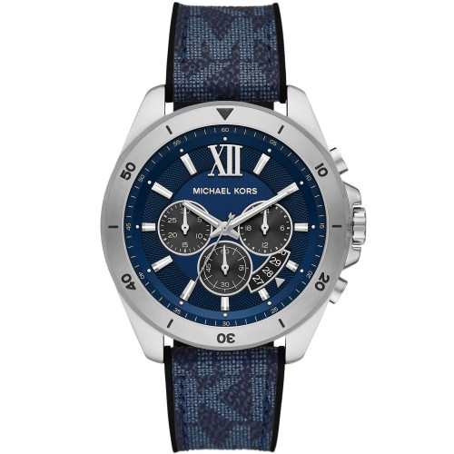 Men's Brecken Navy Polyvinyl Chloride and Black Silicone Strap Watch, 45mm