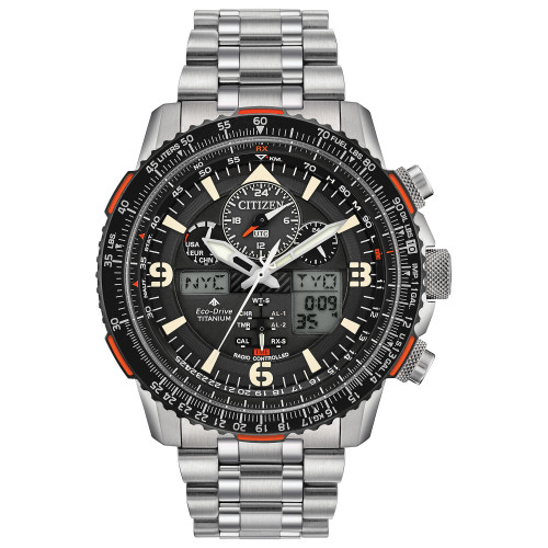 Eco-Drive Men's Analog-Digital Promaster Skyhawk A-T Titanium Bracelet Watch 45mm