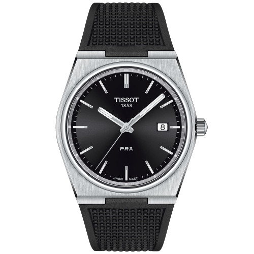 Men's Swiss PRX Black Rubber Strap Watch 40mm
