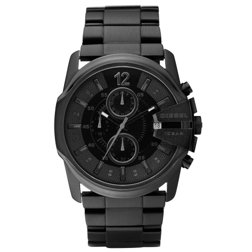 Mens Chronograph Black Ion Plated Stainless Steel Bracelet Watch 49x45mm DZ4180