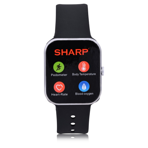 Unisex Black Silicone Smart Watch 38mm