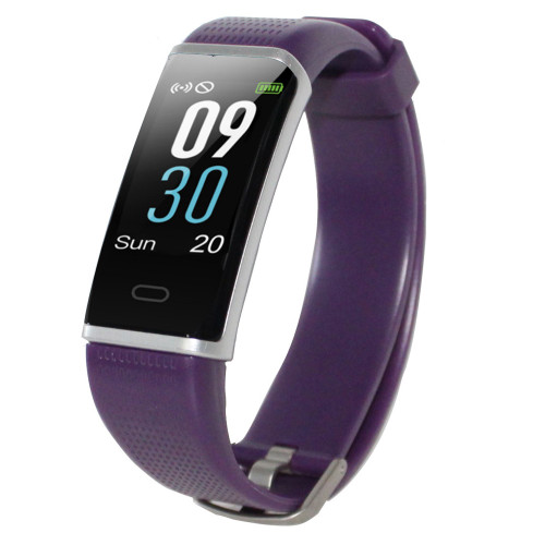 Purple Rubber Band Activity Tracker and Heart Rate Monitor Watch 19mm