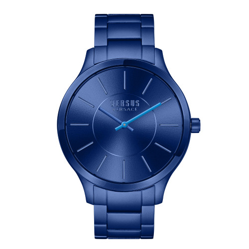 Men's Two-Hand Quartz Less Blue Aluminum Bracelet 40mm