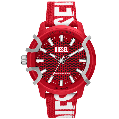 Men's Griffed Three-Hand Solar-Powered Red 100% Recycled Polyethylene Terephthalate Watch 48mm