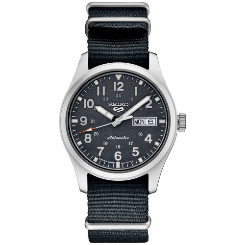 Men's Automatic 5 Sports Gray Nylon Strap Watch 43mm