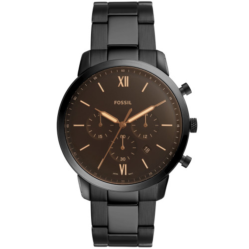 Mens Neutra Chrono black stainless steel bracelet