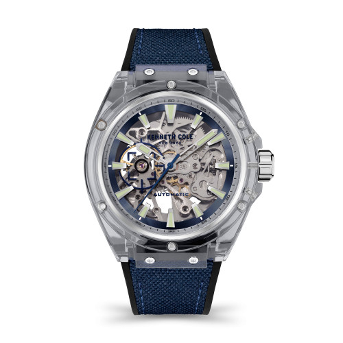 Men's Automatic Multi Silicone and Canvas Strap Watch 44mm