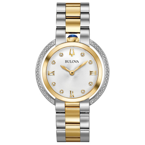 Women's Rubaiyat Diamond (1/4 ct. t.w.) Two-Tone Stainless Steel Bracelet Watch 35mm