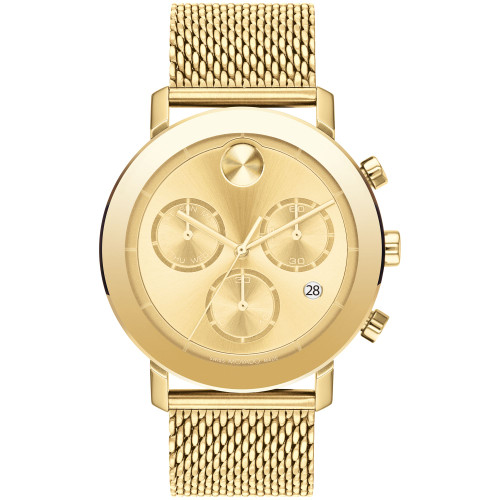 Men's Bold Evolution Swiss Quartz Chronograph Ionic Light Gold-Tone 2 Plated Steel Bracelet Watch 42mm. Created for Macys