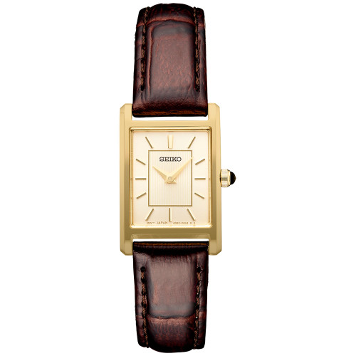 Women's Essentials Brown Leather Strap Watch 19mm