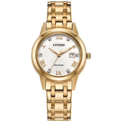 Eco-Drive Women's Classic Gold-Tone Stainless Steel Bracelet Watch 29mm