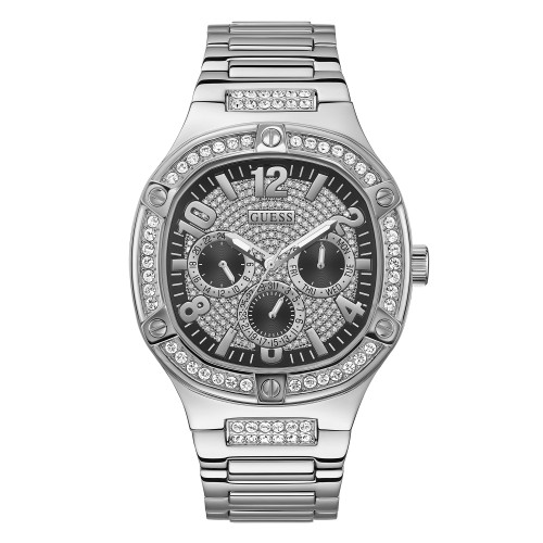 Men's Multifunction Silver-Tone Stainless Steel Watch 46mm