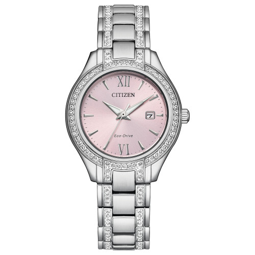 Eco-Drive Women's Silhouette Crystal Stainless Steel Bracelet Watch 30mm