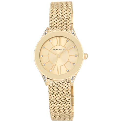 Women's Gold-Tone Stainless Steel Mesh Bracelet Watch 30mm AK-2208CHGB