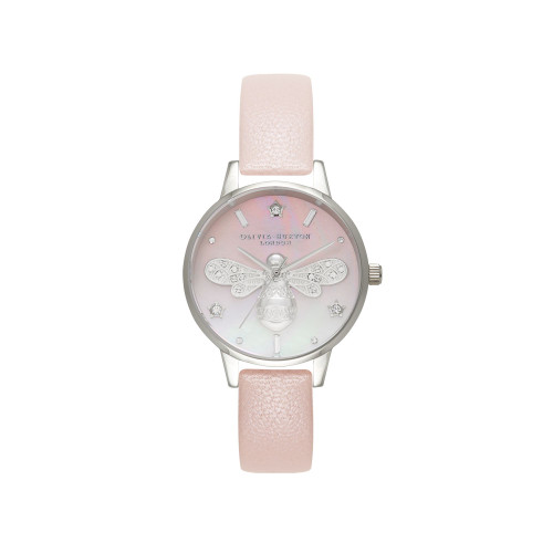 Women's Sparkle Bee Blush Leather Strap Watch 30mm