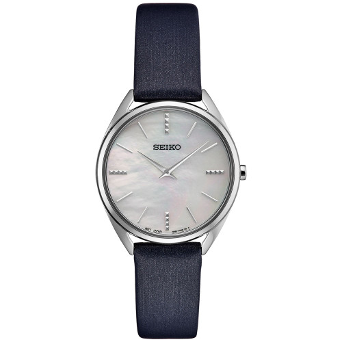 Women's Essentials Blue Leather Strap Watch 32mm