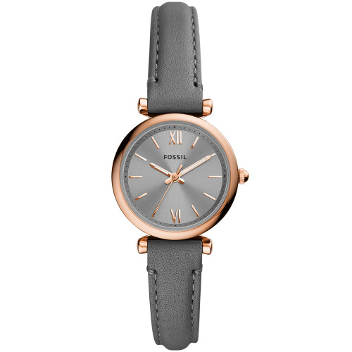 Women's Carlie Mini Gold-Tone Brown Leather Strap Watch 28mm