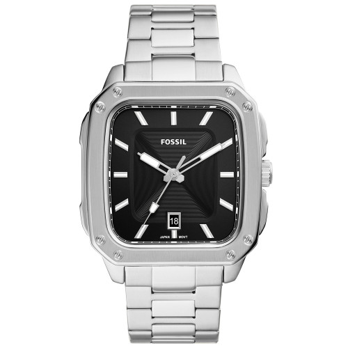 Men's Inscription Silver-Tone Stainless Steel Bracelet Watch, 42mm