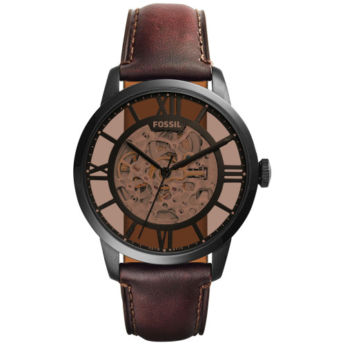 Men's Automatic Townsman Dark Brown Leather Strap Watch 44mm ME3098