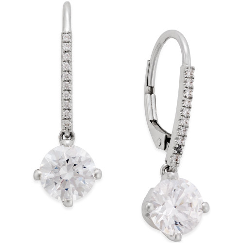 Cubic Zirconia Earrings in 14k White Gold