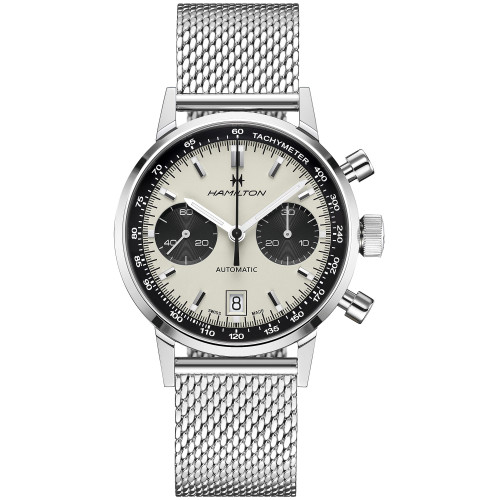 Men's Swiss Automatic Chronograph Intra-Matic Stainless Steel Mesh Bracelet Watch 40mm