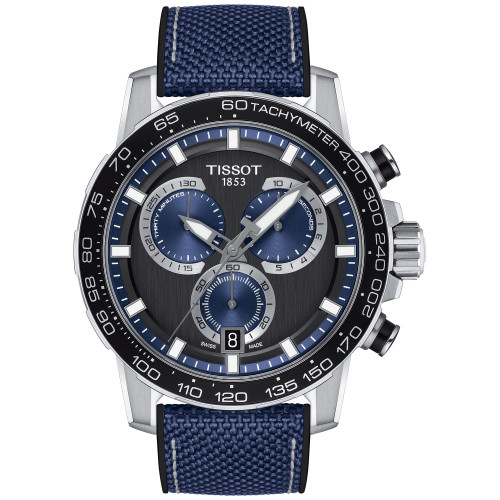 Men's Swiss Chronograph Supersport Blue Textile Strap Watch 40mm