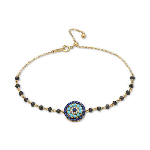 EFFY® Multi-Gemstone Halo Disc Bracelet in 14k Gold