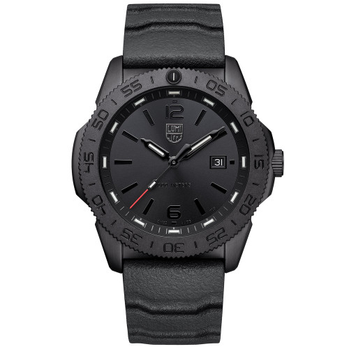 Men's Swiss Pacific Diver Black Rubber Strap Watch 44mm