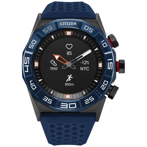 Men's CZ Smart Hybrid HR Blue Strap Smart Watch 44mm