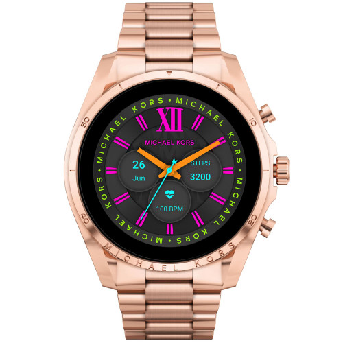 Access Unisex Gen 6 Bradshaw Smartwatch: Rose Gold-Tone Case with Stainless Steel Bracelet 44mm