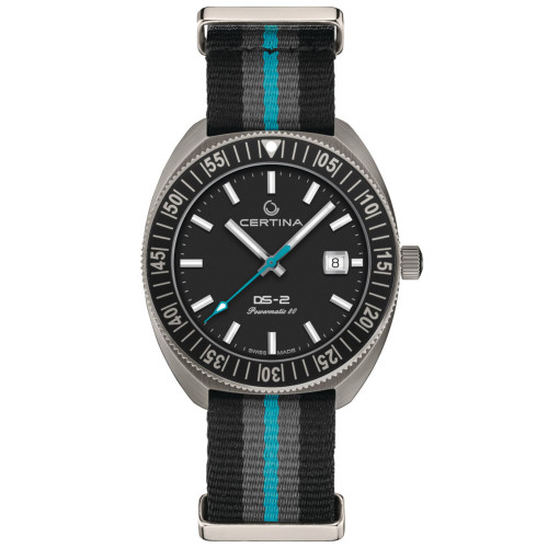 Men's Swiss Automatic DS-2 Striped Synthetic Strap Watch 41mm