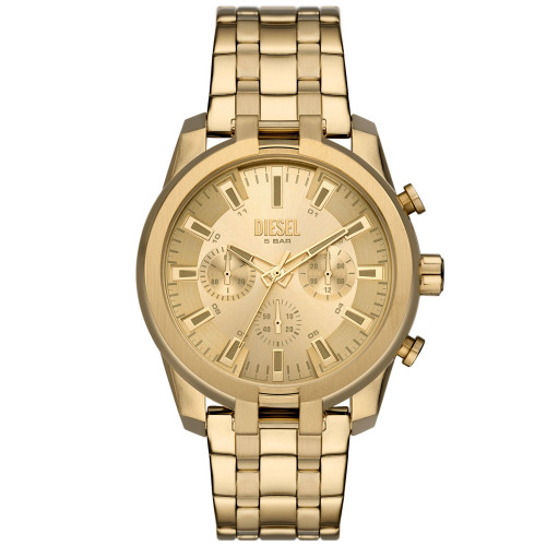 Men's Split Chronograph Gold-Tone Stainless Steel Bracelet Watch 43mm