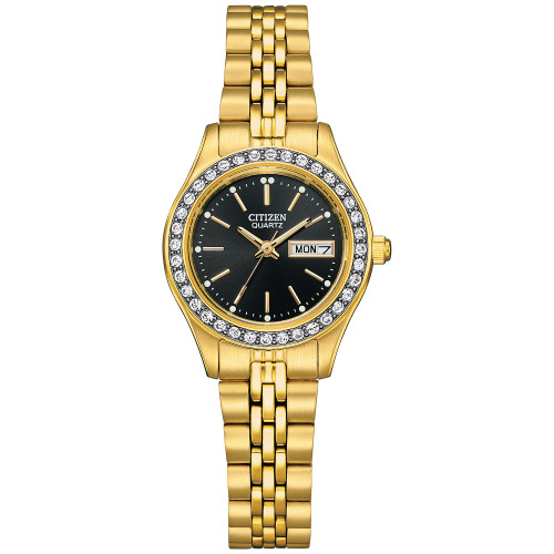 Women's Embellished Gold-Tone Stainless Steel Bracelet Watch 26mm